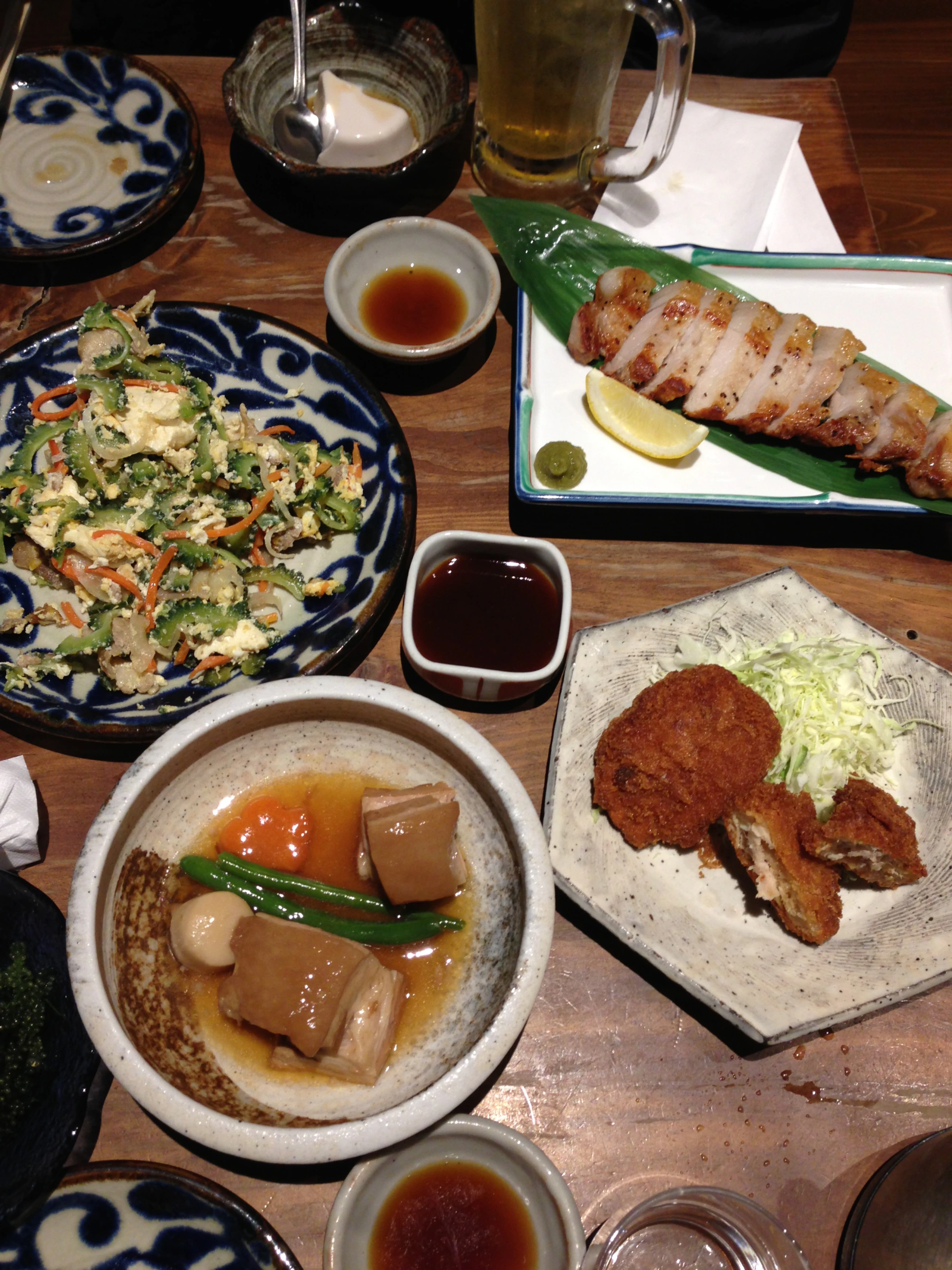 Dishes from Okinawan restaurant