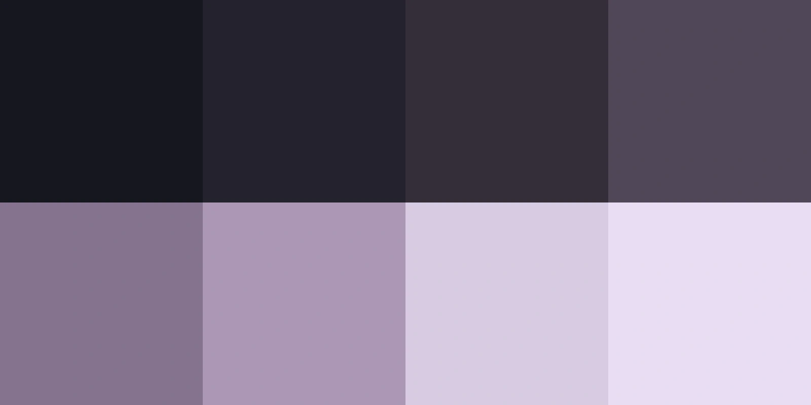 Sample swatches of dusk theme
